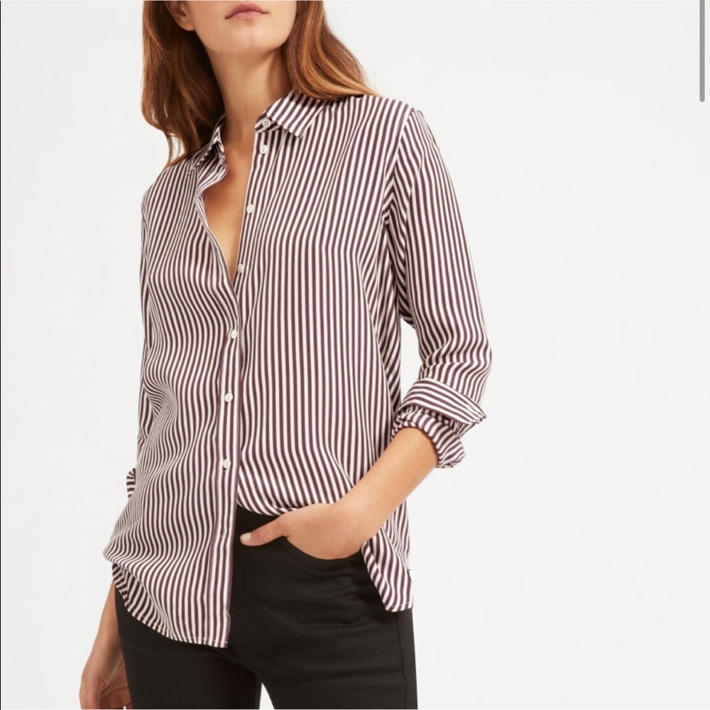 Everlane The Relaxed Silk Shirt in bold stripe